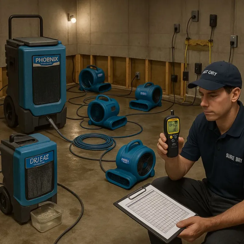 Structural Drying and Dehumidification process in Spring, TX